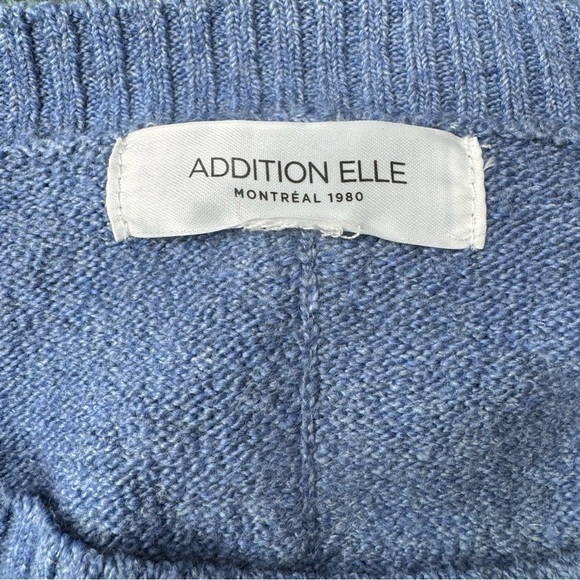 Addition Elle Blue Cropped 3/4 Sleeve Crew Neck Sweater Size 3x - Picture 12 of 14